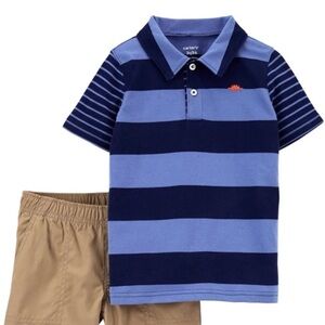 Carter’s Baby Boys 2-Pc Blue Stripe Playwear Set 3 Months NEW